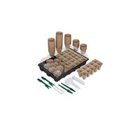 Relaxdays Kit Germination graines, 131 pièces, Plantes, Plantation, Godets semis, Outils de repiquage, étiquettes, Noir