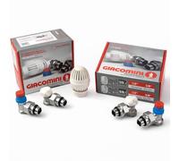 KIT GIACOMINI R470F AVEC TÊTE THERMOSTATIQUE VAUVES RADIATEUR (vanne et vanne de verrouillage) 1/2 "- angle