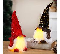 Kit Gnome De Noel Lumineux, Gnome Sapin De Noel Decoration, Petit Gnome De Noel A Suspendre, Deco Figurine Peluche Avec Led Pour Interieur Maison Mural Fenetre Porte Cheminee Table Cadeaux Enfant (D)