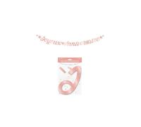 Kit grande guirlande lettre métallique anniversaire rose gold 6m (x1) REF/GLMA00RG