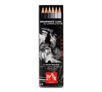 Kit Graphite Line 6 Crayons Caran D'ache Noir