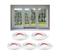 Kit Grilles de Fenêtre Adhésives 10 m, Bandes Décoratives TPE Blanc, 5 Rouleaux à Découper pour Vitre