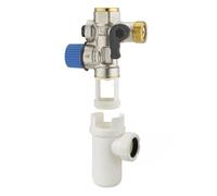 Kit Groupe de sécurité droit norme NF 20x27 (3/4) siège inox anti corrosion + siphon chauffe eau/cumulus NOYON & THIEBAULT