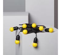 Kit Guirlande Waterproof 5.5m Noire + 8 Ampoules Led E27 G45 3w De Couleurs Jaune
