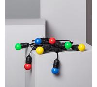 Kit Guirlande Waterproof 5.5m Noire + 8 Ampoules Led E27 G45 3w De Couleurs Multicolore