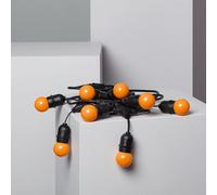 Kit Guirlande Waterproof 5.5m Noire + 8 Ampoules Led E27 G45 3w De Couleurs Orange