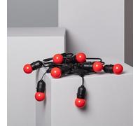 Kit Guirlande Waterproof 5.5m Noire + 8 Ampoules Led E27 G45 3w De Couleurs Rouge
