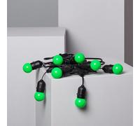 Kit Guirlande Waterproof 5.5m Noire + 8 Ampoules Led E27 G45 3w De Couleurs Vert