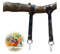 Kit Hamac - Sangles de Suspension 150cm - Charge Max 500kg - Mousquetons Inclus - Nylon Noir