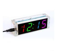 Kit horloge numérique USB avec pièces électroniques lâches pour la pratique de la soudure et l'utilisation éducative (coloré)