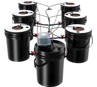Kit hydroponique complet - Système de culture en eau profonde avec 7 seaux - Pompe à air de 600 l/h - Étanchéité IPX8 - Système d'irrigation goutte à goutte - Système de culture sans terre - Noir