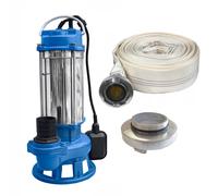 Kit IBO Pompe submersible Furiatka V1500 avec broyeur+20m de tuyau+raccord 2"