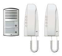 Kit interphone audio-vidéo pour maison bifamiliale avec poste extérieur Linea 2000 et postes intérieurs