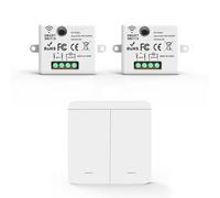 Kit interrupteur d'éclairage intelligent WiFi - Récepteur + interrupteur sans fil, télécommande intelligente compatible avec l'application Tuya et Google Home/Alexa (2 récepteurs et 1 interrupteur (2