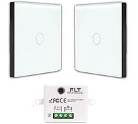 KIT interrupteur sans fil - 2 Télécommandes murales + 1 Mini récepteur encastrable - Va et vient sans travaux - Commande à distance - commutateur radio RF (2+1) Blanc