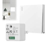 Kit Interrupteur Sans Fil 433 MHz pour Éclairage Domestique, Interrupteur va et Vient Sans Fil avec Mini Récepteur 10A 230V, Étanche et Installation Facile