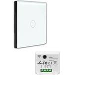 KIT Interrupteur sans fil - Bouton tactile va et vient prêt à poser - 1 Télécommande murale + 1 interrupteur relais récepteur radio encastrable sans neutre - Compatible Led