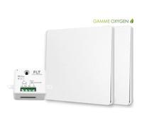 Kit interrupteur va et vient sans fil et sans pile auto alimenté piézoélectrique écologique - 2 boutons émetteurs + 1 récepteur