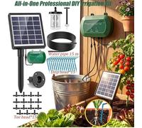 Kit Irrigation Solaire 15m - Programmateur 12 Modes - 70% Économie - IP65 - Pour Vacances Jardin Balcon Plantes