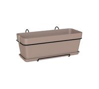 Artevasi Kit jardinière Capri – Plastique rectangulaire Taupe – L50,2 x P28,5 x H20,7 cm