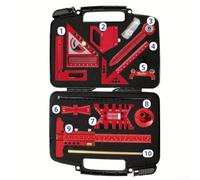 Kit Jauges d'Escalier pour aluminium Alliage - Ensemble Outils Menuiserie pour précis avec Butées Antidérapantes et Boîte de Rangement pour Charpentiers pour pros(10pcs)