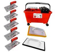 Kit Joint Seau de nettoyage joint carrelage 24 litres Clean pro +3 + Taloche à jointer + Taloche à nettoyer + 5 Peignes à colle - Shaffer Pro