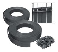 Kit Lamelles Occultantes PVC 150m x 4,7cm - 300 Clips d'Attache Inclus - Gris