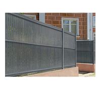 Kit lamelles occultantes PVC 4m CINTO H.170cm Gris - avec clips et profil de finition