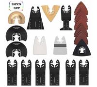 Kit lames de scie oscillante - AIMOONSA - 25 pièces - Marquages de longueur - Acier carbone/bimétal - Finition électrophorétique