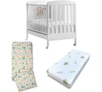 Kit Lit Bébé Kiby Armonia Blanc + Parure de Couette Foppapedretti + Matelas Kiby