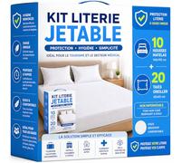 Kit Literie Jetable - 10 Housses de Matelas 140x190 cm + 20 Taies d’Oreiller 60x60 cm - Protection à Usage Unique - Hygiénique - Idéal Locations Saisonnières, Hôtels, Campings