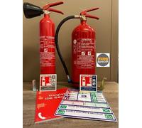 Kit lot extincteurs NF Co2 kg + Eau 6 litres additif sans Fluor + registre + consignes + 2 Panneaux