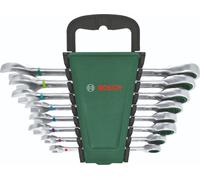 Kit Maison et jardin Bosch de Clés mixtes à cliquet, 8 pièces, performance et confort optimaux, de qualité et résistantes à la corrosion, code couleur pour l'indication des tailles