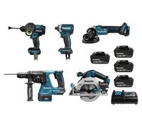 Kit Makita 6 Outils 18v Pro + Enceinte Polyvalence Professionnelle Sans Fil Lxt - Makita