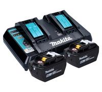 Kit Makita Power Source 18 V avec 2 batteries BL 1890 9,0 Ah + double chargeur rapide DC 18 RD