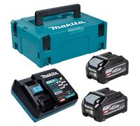 Kit Makita Power Source 2 batteries BL 4040 F 40 V max. 4,0 Ah XGT (2x 1910N6-8) + chargeur DC 40 RA (191E07-8) + Makpac
