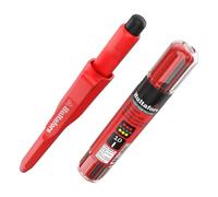 Kit marqueur de trous profonds professionnel avec 10 recharges (rouge, jaune & graphite) & taille-crayon I Hultafors I Marqueur sec & distributeur à clip antidérapant I Nombreuses surfaces I 650230