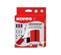 Kores Kit de marqueurs pour tableau blanc K-Marker XW2, 4 couleurs + effaceur magnétique