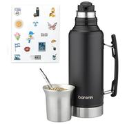Kit mat argentin tout-en-un thermo et mat - Kit mat - Yerba Mate Ampoule - Produit argentin Noir