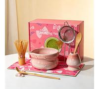 Kit Matcha, 8 pièces, comprenant un bol, une cuillère à matcha (chashaku) et un filtre