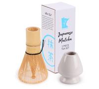 Kit matcha comprenant un fouet, un support, en bambou, de couleur blanche, comprenant 2 pièces