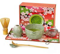 Kit matcha de 7 pièces comprenant une tasse, un fouet, un tamis et une cuillère