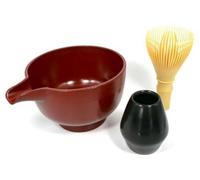 Kit Matcha : Ensemble comprenant un récipient à thé en résine et une tasse à thé, couleur blanche