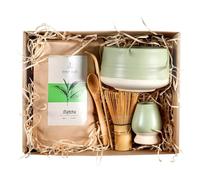 Kit matcha Mary Rose: bol céramique, fouet bambou, cuillère et support | Coffret à matcha complet avec accessoires en bambou et thé vert culinaire