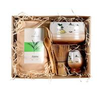 Kit matcha Mary Rose: bol céramique, fouet bambou, cuillère et support | Coffret à matcha complet avec accessoires en bambou et thé vert culinaire