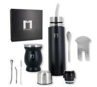 Kit Maté Complet Yerba Maté - avec Calebasse Inox, Bombilla et Thermos Isotherme 2 en 1 500ml avec Infuseur - Coffret Maté Traditionnel pour Thé et Infusion, Idée Cadeau Original EVJF Homme Femme