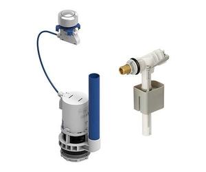 Kit mécanismeet robinet flotteur pour réservoir WC - ROUSSEAU - Embout laiton - Hauteur réglable de 190 à 490 mm