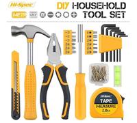 Kit Mini Outils Compact 25 pcs pour Bricolage Maison et Bureau, Réparations de Base dans une Boîte à 25 pieces Yellow CUTTER