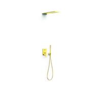 Kit mitigeur encastré 2 voies Rapid-box pour douche Slim Or 24K - TRES 20238005OR