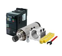 Kit moteur broche 2,2 kW refroidi par air avec convertisseur de fréquence, support de 80 mm et kit de collet ER20, moteur de fraisage CNC 24000 tr/min pour gravure sur bois et métal